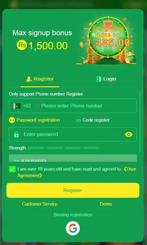 MJ77Bet app registration steps on mobile screen