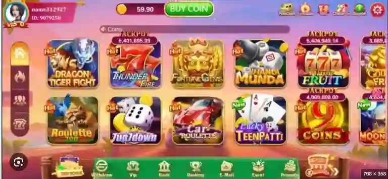 99pkr Games screen