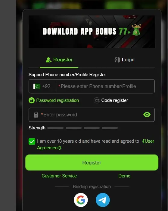 Ad786 Game registration