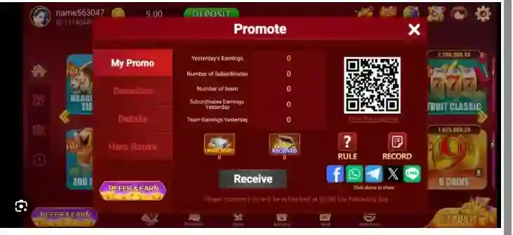 555bet Refer and earn Screenshort