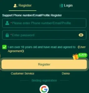 66ep game registration inrterface