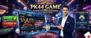 PK44 Game interface on mobile screen.