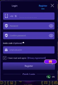 Pak3 Game registration method 