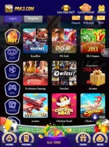 Pak3 Game interface
